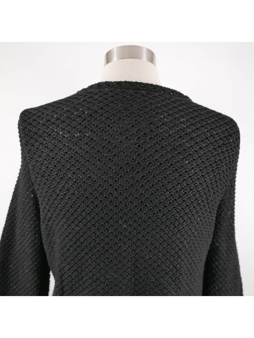 Chicos Womens Knit Cotton 3/4 Sleeve One Hook Solid Black Shrug Sweater Size 1 - Picture 6 of 8
